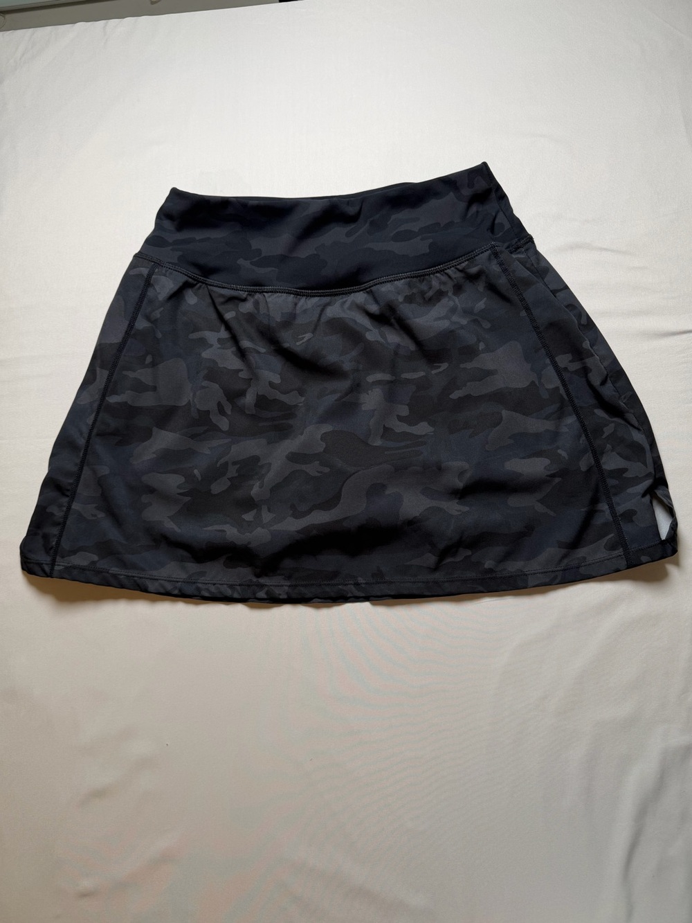 Oalka Black Camo Skater Skort with Built-In Shorts